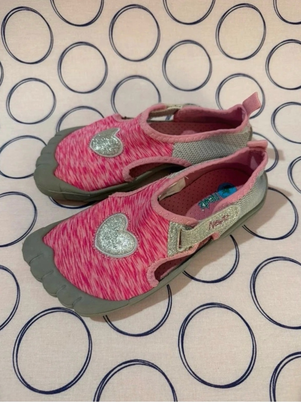 Newtz Girls Pink Heart Water Shoes with Sparkle Strap